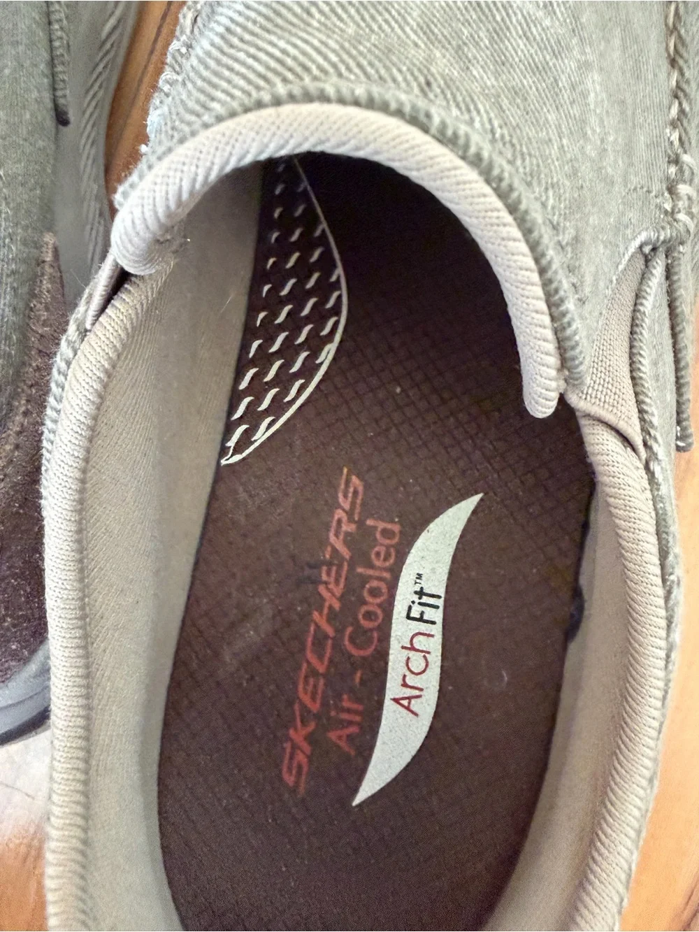 Skechers Men's Arch Fit Slip-On Canvas Loafers in Olive